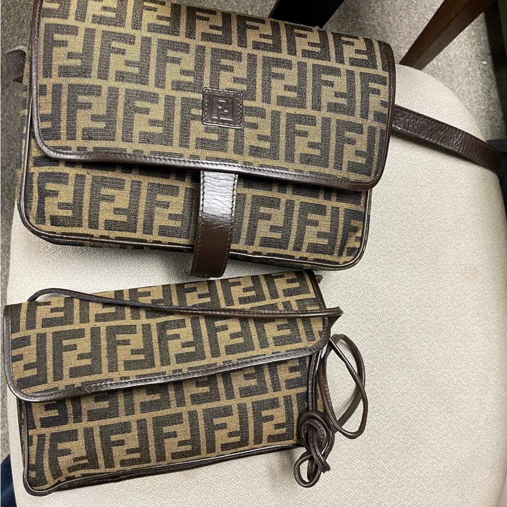 Fendi Zucca Dual Shoulderbags EVC, 80’s